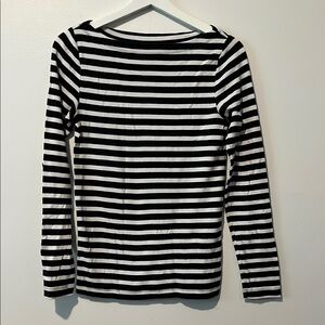 GAP Black and White Fitted Long Sleeve Tee
